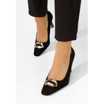 Pantofi cu toc subtire Xeresa negri