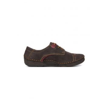 Pantofi dama -  piele naturala - maro inchis
