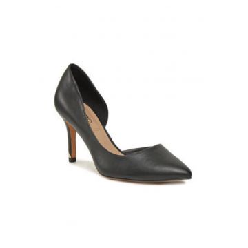 Pantofi dama -  toc inalt - piele ecologica - negru -