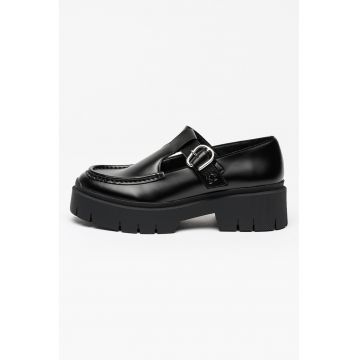 Pantofi de piele ecologica cu bareta in T Kris
