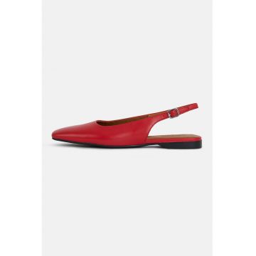 Pantofi din piele cu varf patrat
