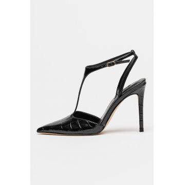 Pantofi din piele ecologica cu toc stiletto