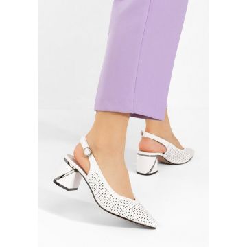 Pantofi slingback Fermina albi