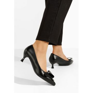 Pantofi stiletto cu toc mic Petta negri