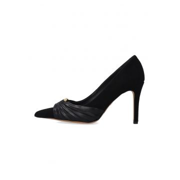 Pantofi stiletto din piele intoarsa si naturala