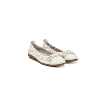 Balerini  74824 - Piele naturala - Alb Balerini  74824 - Piele naturala - Alb