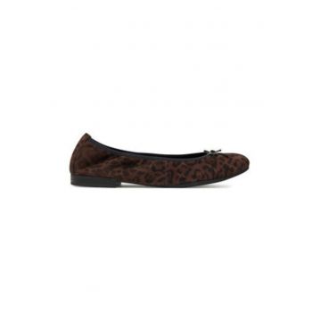 Balerini dama -  piele naturala - negru/maro