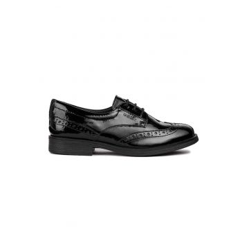 Pantofi brogue de piele lacuita
