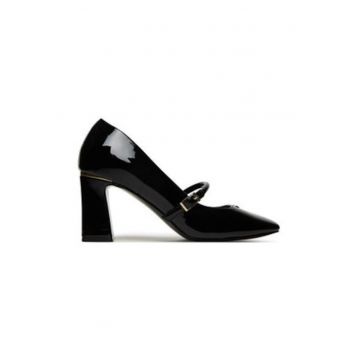 Pantofi cu toc dama -  piele ecologica - negru Pantofi cu toc dama -  piele ecologica - negru