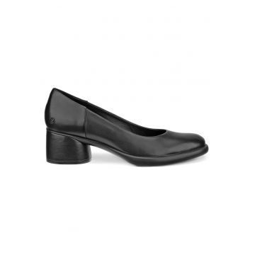 Pantofi cu toc dama -  piele naturala - negru