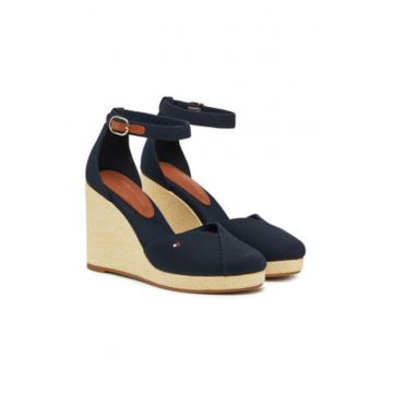 Pantofi dama -  bleumarin - platforma - textil