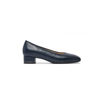 Pantofi dama -  cu toc - piele naturala - bleumarin