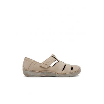 Pantofi dama -  piele nabuc - bej -