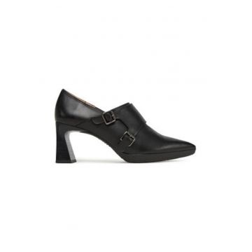 Pantofi dama -  piele naturala - cu toc - negru elegant Pantofi dama -  piele naturala - cu toc - negru elegant