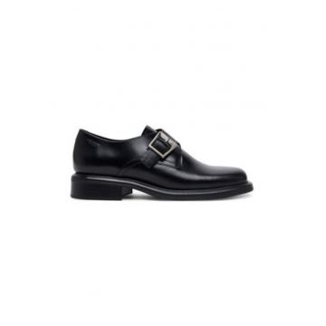 Pantofi dama -  piele naturala - negru - inchidere cu catarama