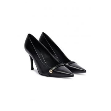 Pantofi dama -  toc inalt - piele naturala - negru Pantofi dama -  toc inalt - piele naturala - negru