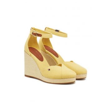 Pantofi de dama -  galbeni - textil - toc plat -