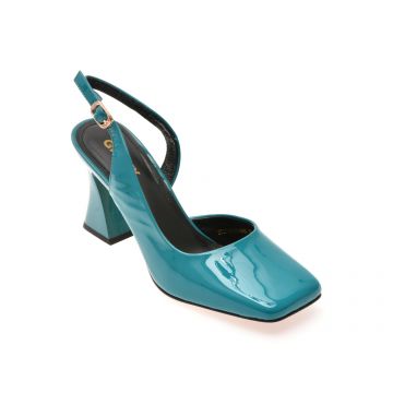 Pantofi eleganti GRYXX albastri, 2033, din piele naturala lacuita