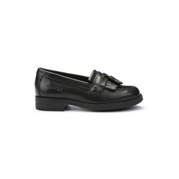 Pantofi loafer de piele cu franjuri