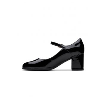 Pantofi Mary Jane de piele cu toc masiv Pantofi Mary Jane de piele cu toc masiv