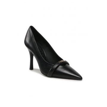 Pantofi stiletto de piele cu varf ascutit