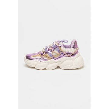 Pantofi sport cu aspect masiv Spectator - Alb/Maro nisip/Lila