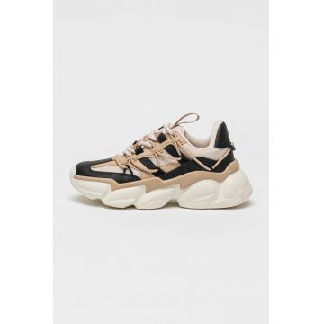 Pantofi sport cu aspect masiv Spectator - Negru/Maro nisip