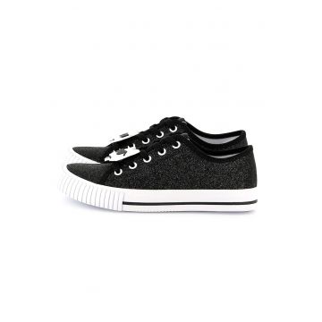 Pantofi sport cu aspect stralucitor si logo
