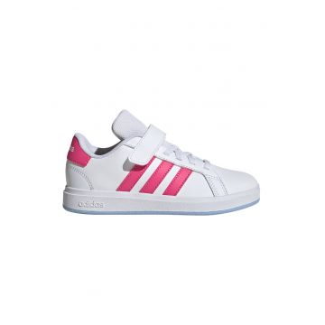 Pantofi sport cu inchidere velcro Grand Court 2.0 - Alb/Roz pastel