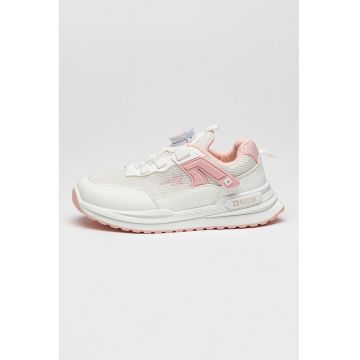 Pantofi sport cu insertii din plasa - Alb/Roz