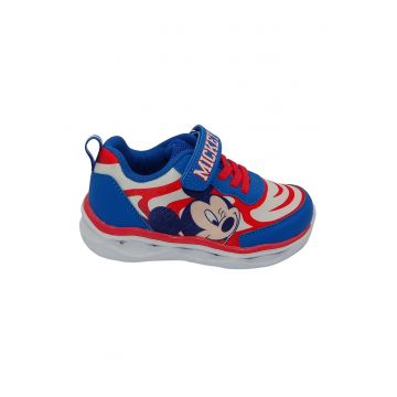 Pantofi sport cu LED-uri Mickey Mouse - Rosu/Albastru/Crem