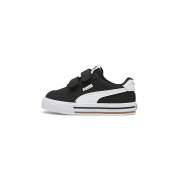 Pantofi sport Court Classic cu velcro - Alb/Negru