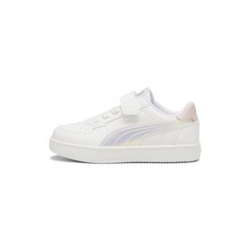 Pantofi sport de piele ecologica cu velcro - Alb optic