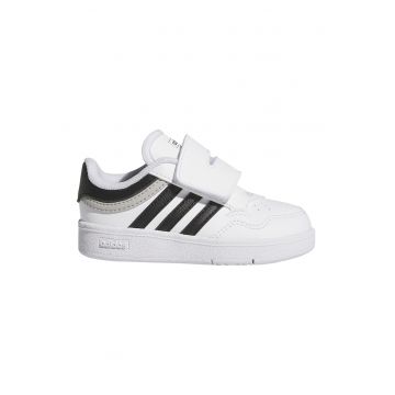 Pantofi sport de piele ecologica cu velcro Hoops 4.0 - Negru/Gri deschis/Alb optic