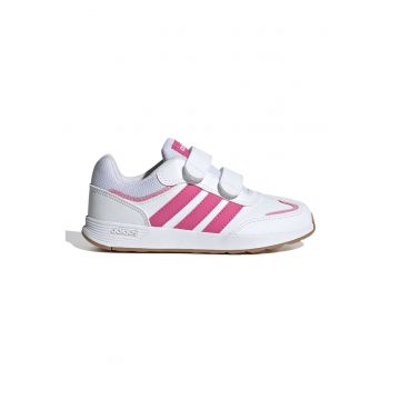 Pantofi sport Tensaur Switch de piele ecologica cu velcro - Alb/Roz