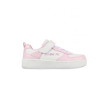 Pantofi sport de piele ecologica Sport Court 92 - Alb/Roz pastel