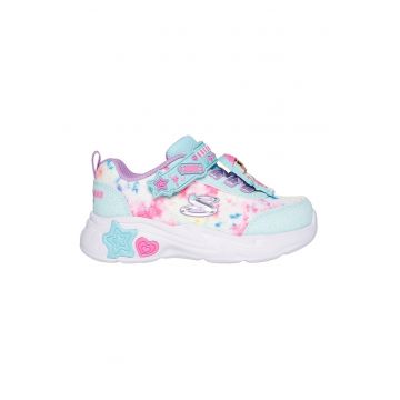 Pantofi sport demi-wedge cu aspect stralucitor Snuggle - Albastru aquamarin