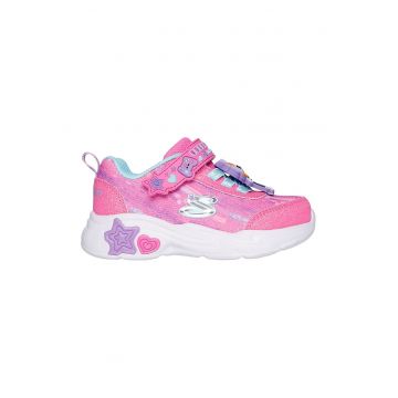 Pantofi sport demi-wedge cu aspect stralucitor Snuggle - Roz