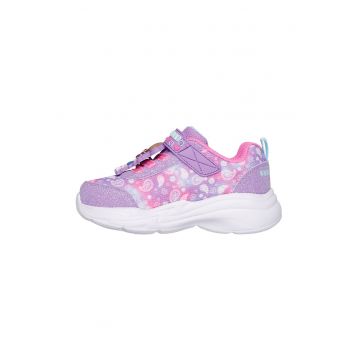 Pantofi sport demi-wedge cu aspect stralucitor Snuggle - Albastru lavanda