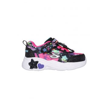 Pantofi sport demi-wedge cu aspect stralucitor Snuggle - Negru/Multicolor