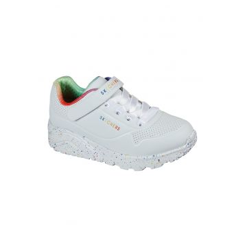 Pantofi sport din piele ecologica cu inchidere velcro Uno Lite - Alb