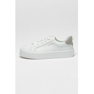 Pantofi sport din piele ecologica cu logo - Alb