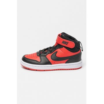 Pantofi sport mid-high cu insertii din piele Court Borough 2 - Rosu/Negru stins