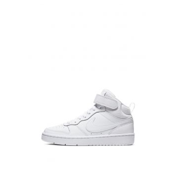 Pantofi sport mid-high cu insertii din piele Court Borough 2 - Alb