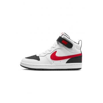 Pantofi sport mid-high cu insertii din piele Court Borough 2 - Rosu/Alb/Negru