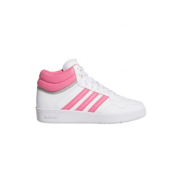 Pantofi sport mid-high de piele ecologica Hoops 4.0 - Alb/Roz pastel