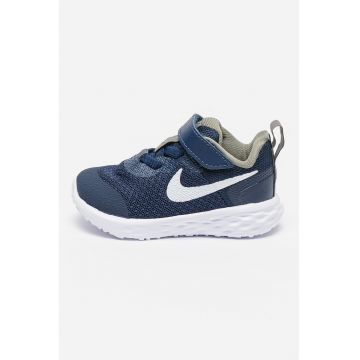 Pantofi sport usori cu velcro Revolution 6 - Alb/Bleumarin