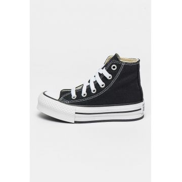 Tenisi high-top flatform Chuck Taylor All Star - Alb/Negru