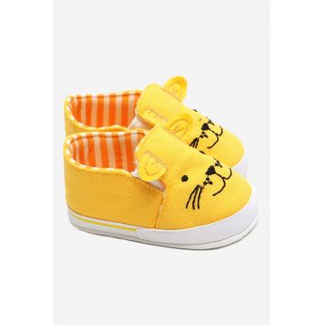 Tenisi slip-on cu model animal - Galben sofran