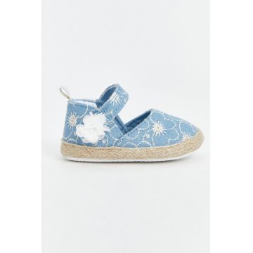 Espadrile cu velcro si broderie